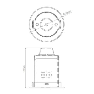 CYCLO Non Maintained LED Recessed Downlight Pin Spot Light | LED 1.9W 175lm | 6500K Daylight | IP20 | 3hr Emergency