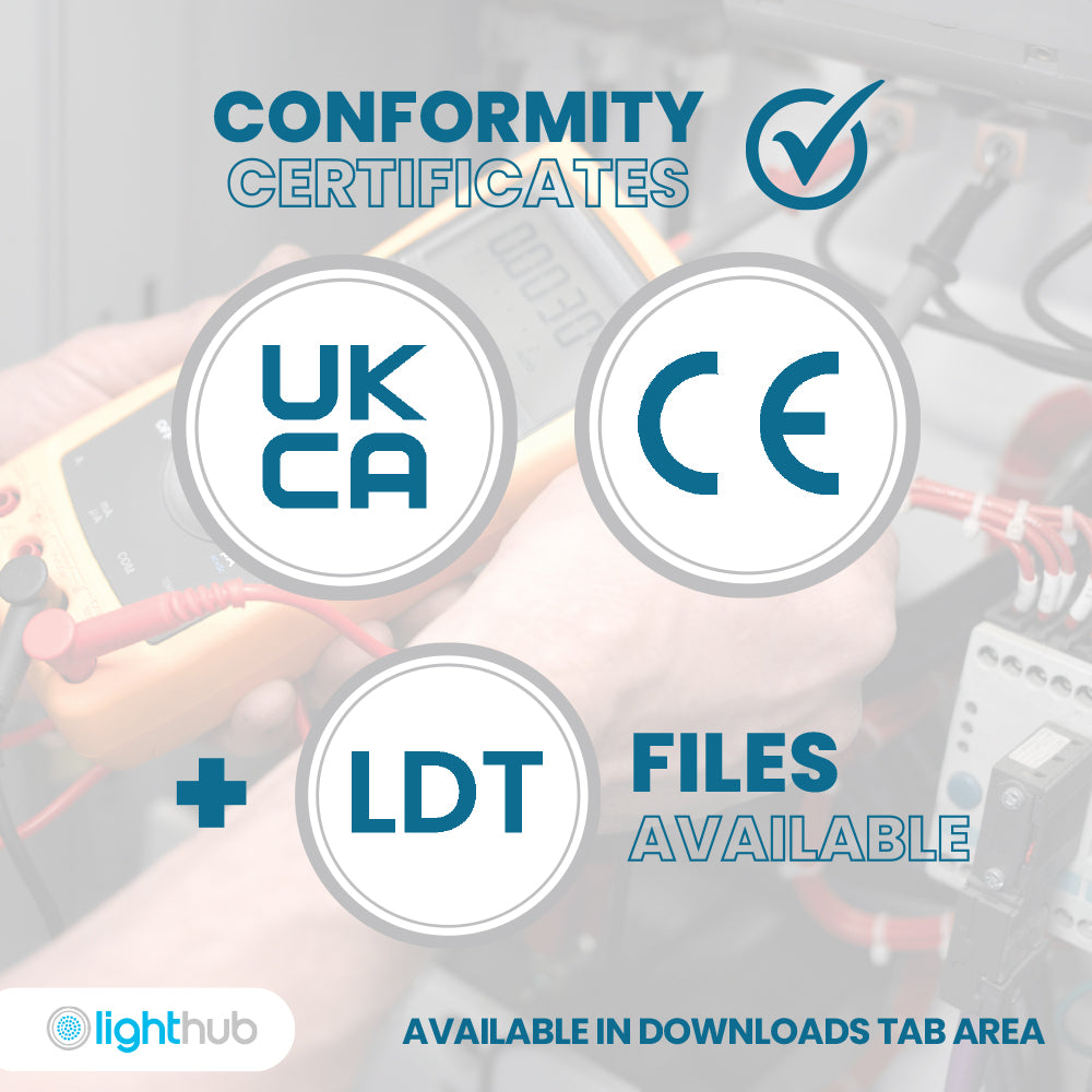 ALPHA-CT PANEL Slim Flat Recessed Round Downlight Fitting | LED 24W 2250lm | CCT Tri-Colour | IP44 | 3hr Emergency