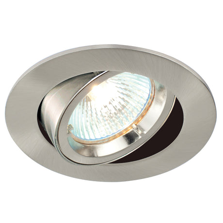 Adjustable Tilt LED GU10 Recessed Ceiling Brushed Chrome Downlight