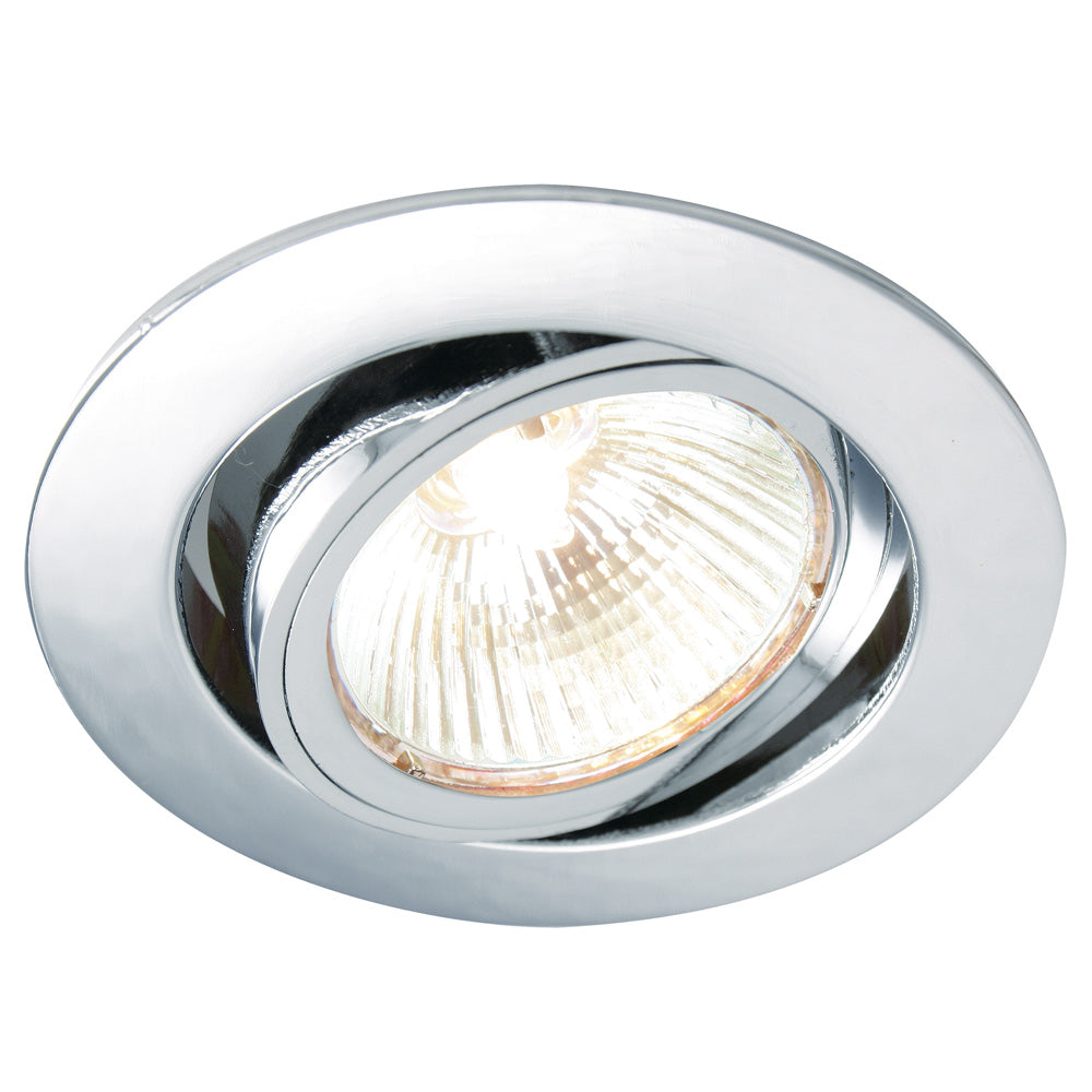 Adjustable Tilt Recessed Downlight Fitting | GU10 | IP20 | Polished Chrome