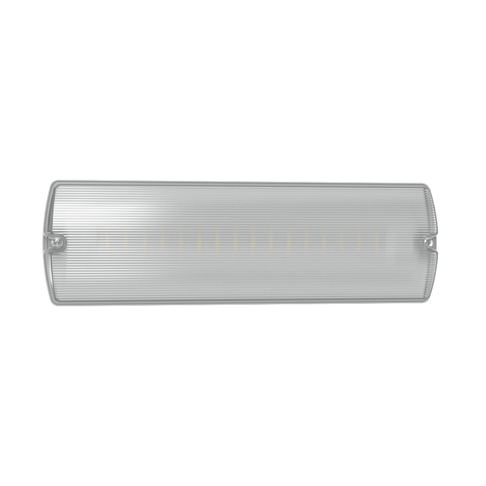 APEX Rectangle Fire Exit Bulkhead Light Fitting | LED 3.5W 254lm | 4000K Daylight White | IP65 | 3hr Emergency SELF TEST