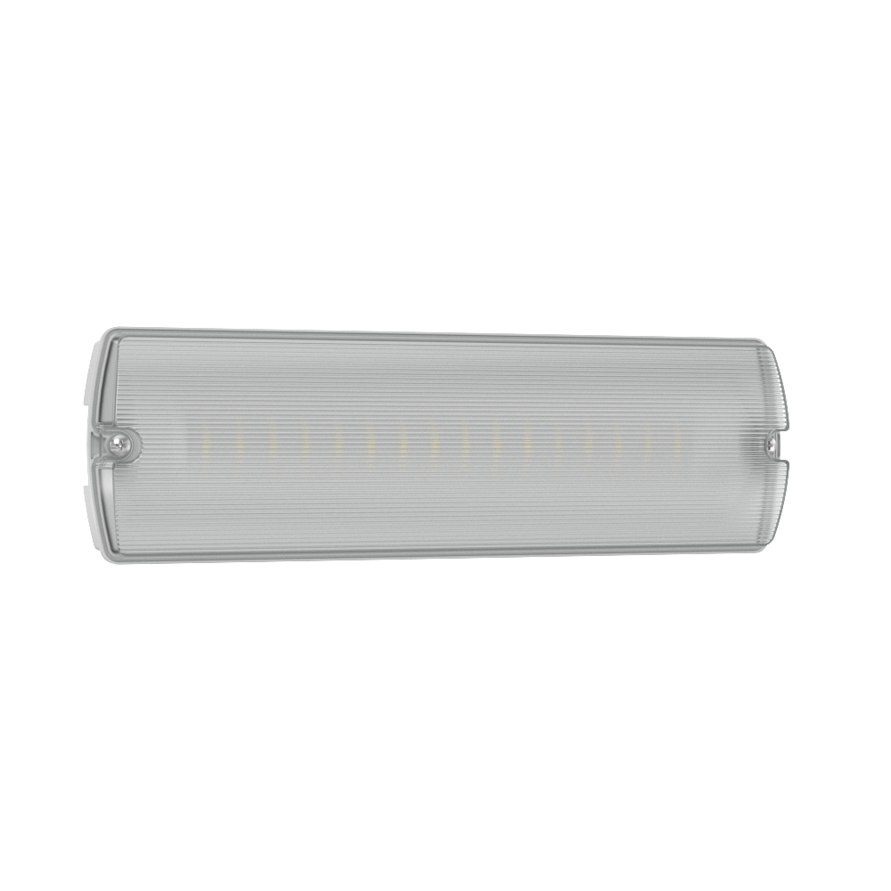 APEX Rectangle Fire Exit Bulkhead Light Fitting | LED 3.5W 254lm | 4000K Daylight White | IP65 | 3hr Emergency SELF TEST