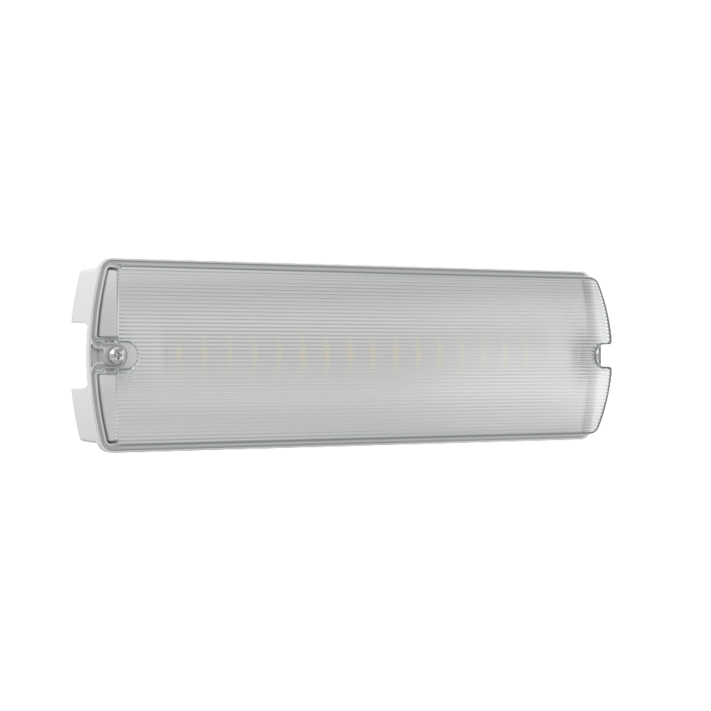 APEX Rectangle Fire Exit Bulkhead Light Fitting | LED 3.5W 254lm | 4000K Daylight White | IP65 | 3hr Emergency SELF TEST