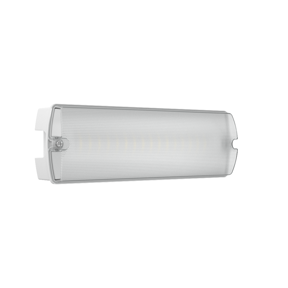 APEX Rectangle Fire Exit Bulkhead Light Fitting | LED 3.5W 254lm | 4000K Daylight White | IP65 | 3hr Emergency SELF TEST