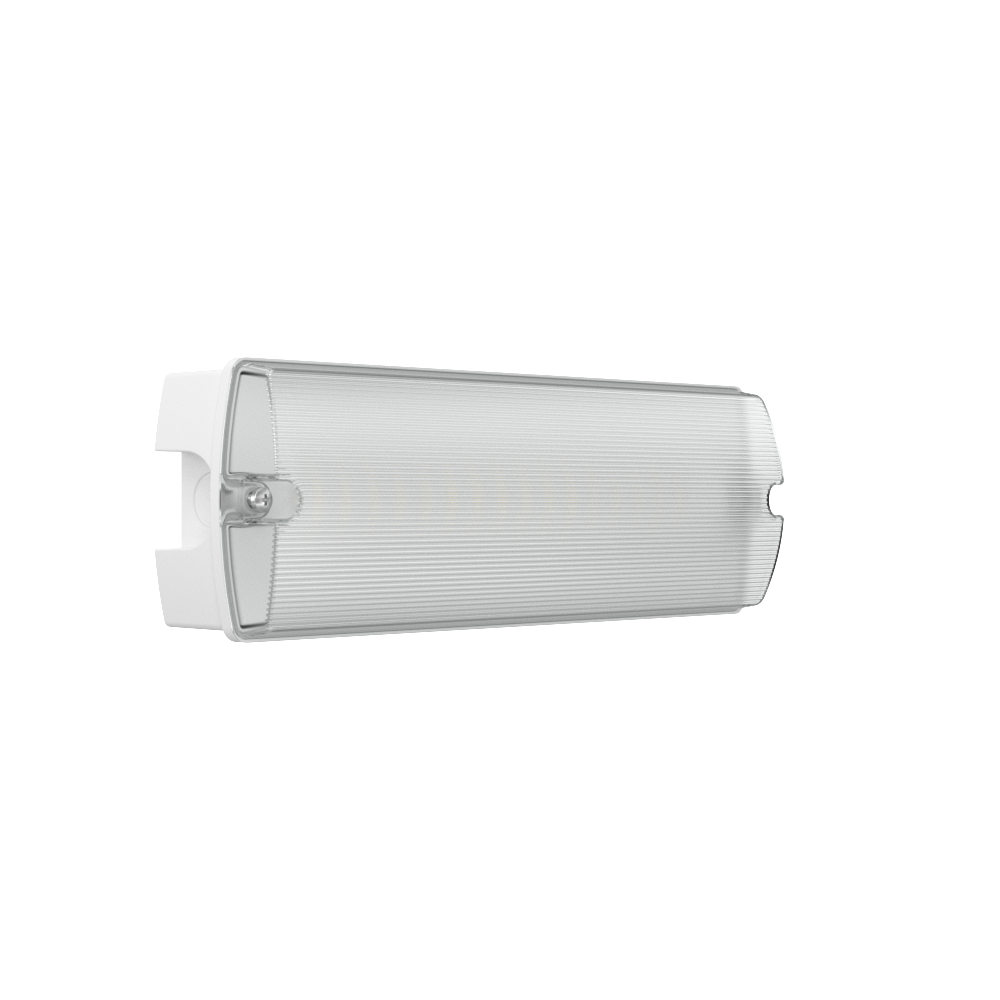 APEX Rectangle Fire Exit Bulkhead Light Fitting | LED 3.5W 254lm | 4000K Daylight White | IP65 | 3hr Emergency SELF TEST