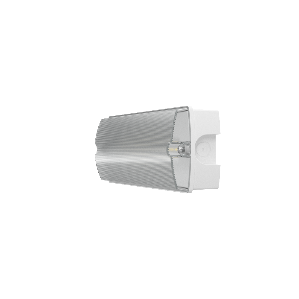 APEX Rectangle Fire Exit Bulkhead Light Fitting | LED 3.5W 254lm | 4000K Daylight White | IP65 | 3hr Emergency SELF TEST