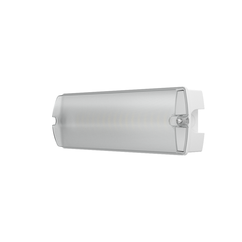 APEX Rectangle Fire Exit Bulkhead Light Fitting | LED 3.5W 254lm | 4000K Daylight White | IP65 | 3hr Emergency SELF TEST