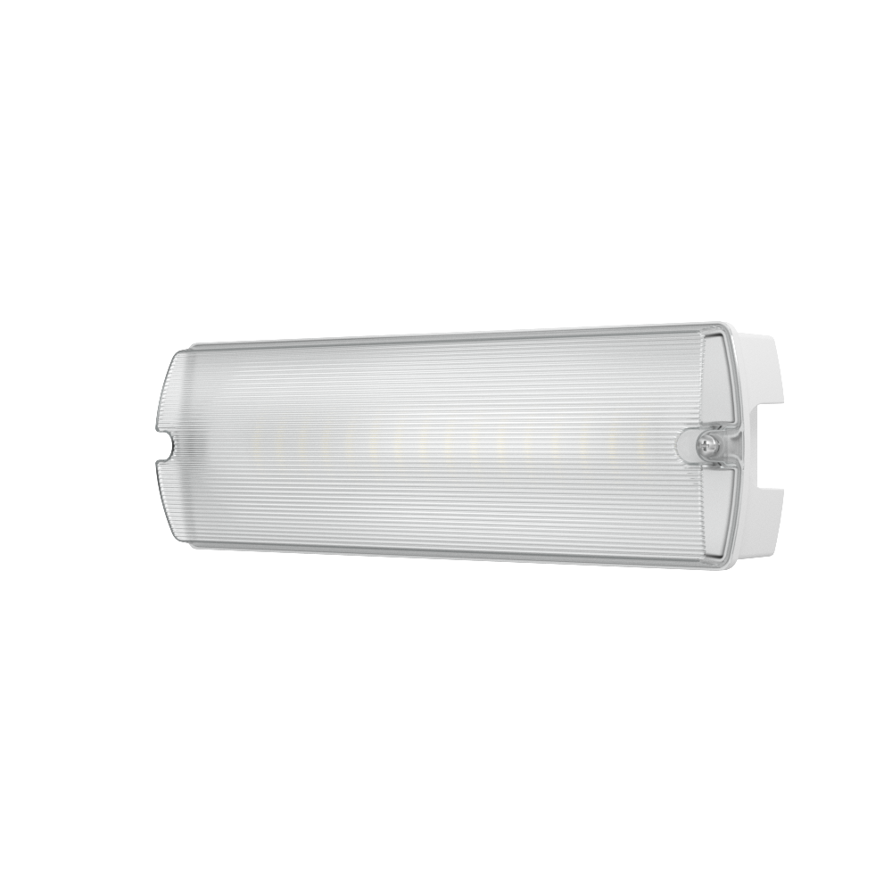 APEX Rectangle Fire Exit Bulkhead Light Fitting | LED 3.5W 254lm | 4000K Daylight White | IP65 | 3hr Emergency SELF TEST