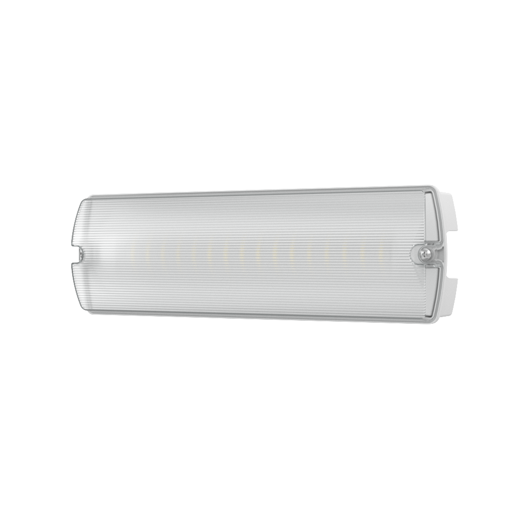 APEX Rectangle Fire Exit Bulkhead Light Fitting | LED 3.5W 254lm | 4000K Daylight White | IP65 | 3hr Emergency SELF TEST