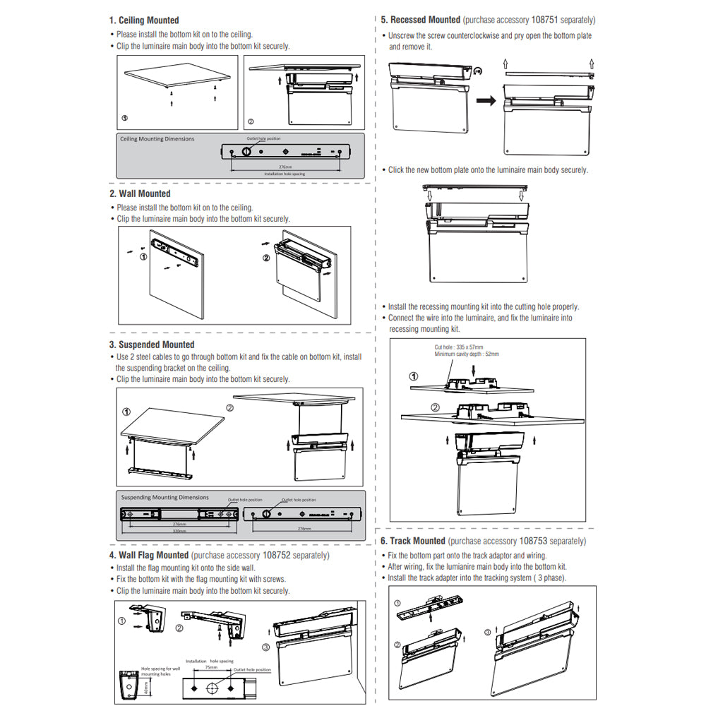 6in1 Surface Wall / Ceiling Exit Running Man Sign Light | LED 3.5W | 6500K Daylight White | IP20 | 3hr Emergency