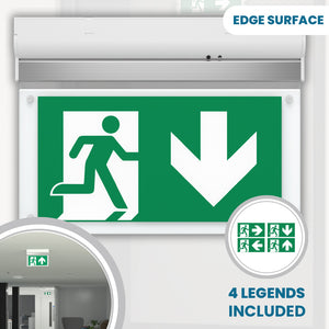 EDGE Surface Wall / Ceiling Exit Running Man Sign Light | LED 3W 200lm | 6000K Daylight White | IP20 | 3hr Emergency