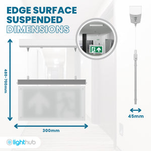 EDGE Emergency Exit Running Man Sign | LED 3W 200LM | 6000K Daylight | IP20 | Surface Mounted Suspended