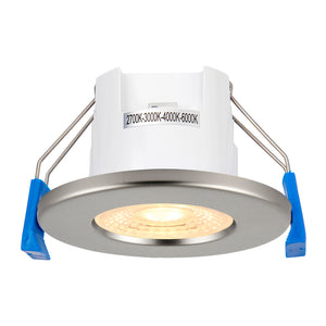 4CCT LITE | LED Fire Rated Downlight | Dimmable 5W 5200lm | IP65 | Satin Nickel