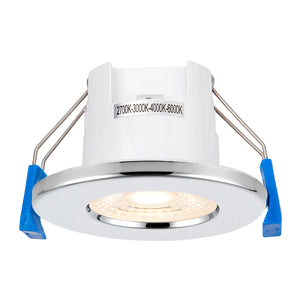 4CCT LITE | LED Fire Rated Downlight | Dimmable 5W 5200lm | IP65 | Polished Chrome