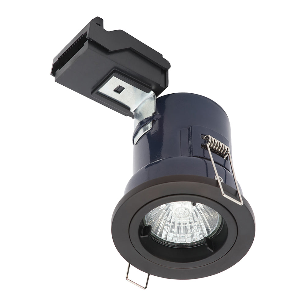 Fixed Recessed Fire Rated Die-Cast Aluminium Downlight Fitting | GU10 | IP20 | Black