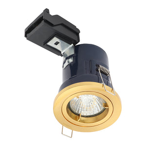 Fixed Recessed Fire Rated Die-Cast Aluminium Downlight Fitting | GU10 | IP20 | Brass