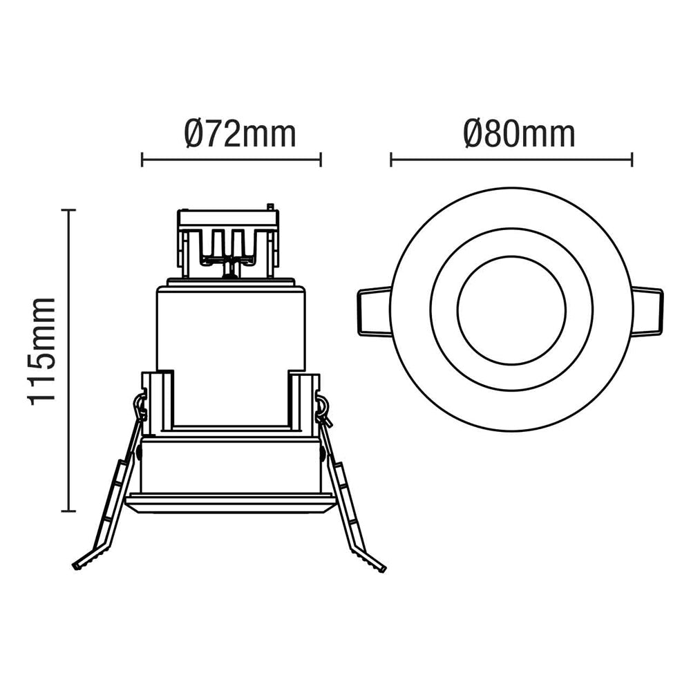 Fixed Recessed Fire Rated Die-Cast Aluminium Downlight Fitting | GU10 | IP20 | Brushed Chrome