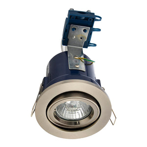 Adjustable Tilt Recessed Fire Rated Die-Cast Aluminium Downlight Fitting | GU10 | IP20 | Brushed Chrome