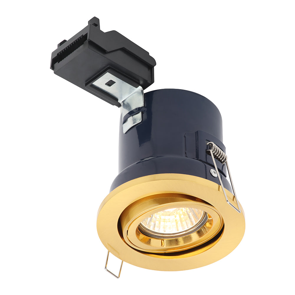 Adjustable Tilt Recessed Fire Rated Die-Cast Aluminium Downlight Fitting | GU10 | IP20 | Brass