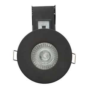 Shower Bathroom Fixed Recessed Fire Rated Die-Cast Aluminium Downlight Fitting | GU10 | IP65 | Black