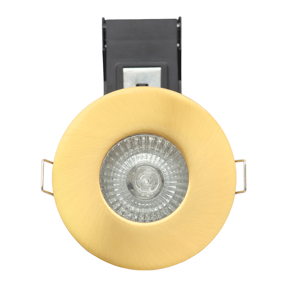 Shower Bathroom Fixed Recessed Fire Rated Die-Cast Aluminium Downlight Fitting | GU10 | IP65 | Brass