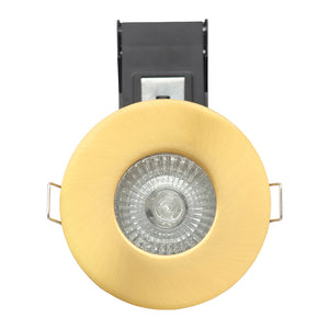 Shower Bathroom Fixed Recessed Fire Rated Die-Cast Aluminium Downlight Fitting | GU10 | IP65 | Brass