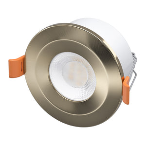 STRATA 5 | Tri-Colour CCT | LED Fire Rated Downlight | Dimmable 5W 600lm | IP65 | Antique Brass