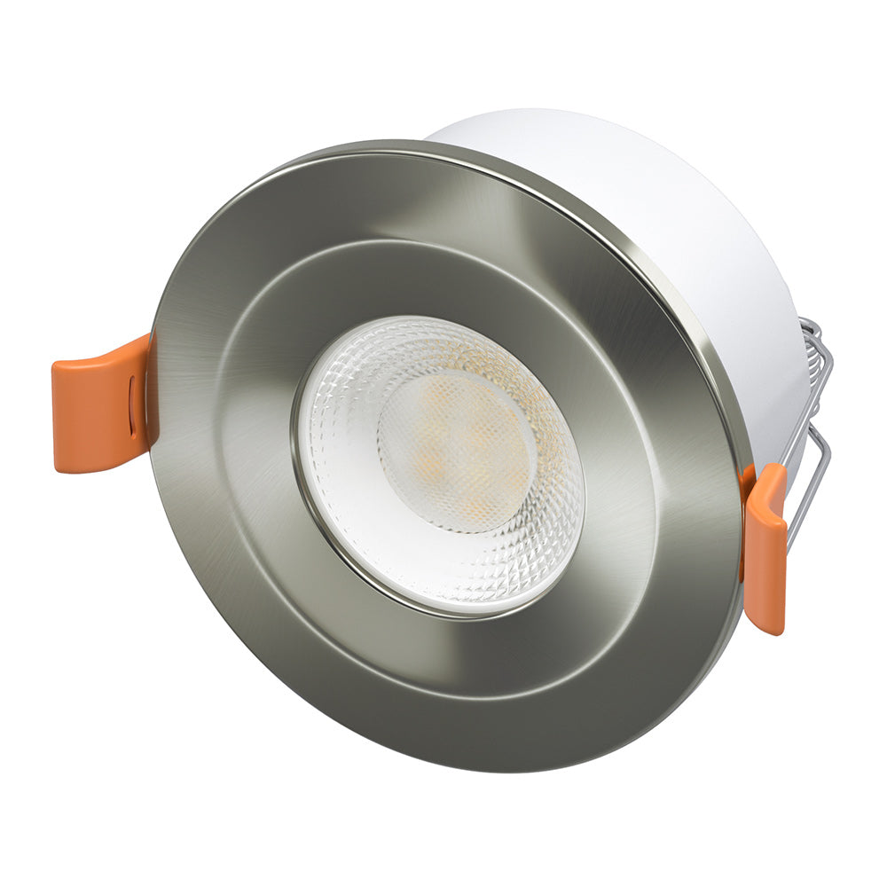 STRATA 5 | Tri-Colour CCT | LED Fire Rated Downlight | Dimmable 5W 600lm | IP65 | Brushed Chrome