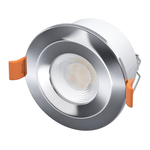 STRATA ECO | 3000K Warm White | LED Fire Rated Downlight | Dimmable 5W 600lm | IP65 | Chrome