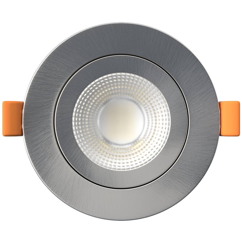 STRATA TILT | Tri-Colour CCT | Adjustable LED Fire Rated Downlight | Dimmable 6W 600lm | IP65 | Brushed Chrome