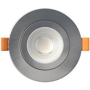 STRATA TILT | Tri-Colour CCT | Adjustable LED Fire Rated Downlight | Dimmable 6W 600lm | IP65 | Brushed Chrome