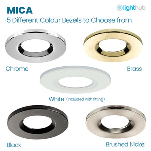 MICA | Quad-Colour CCT | LED Fire Rated Downlight | Dimmable 8W 900lm | IP65 | White | Emergency