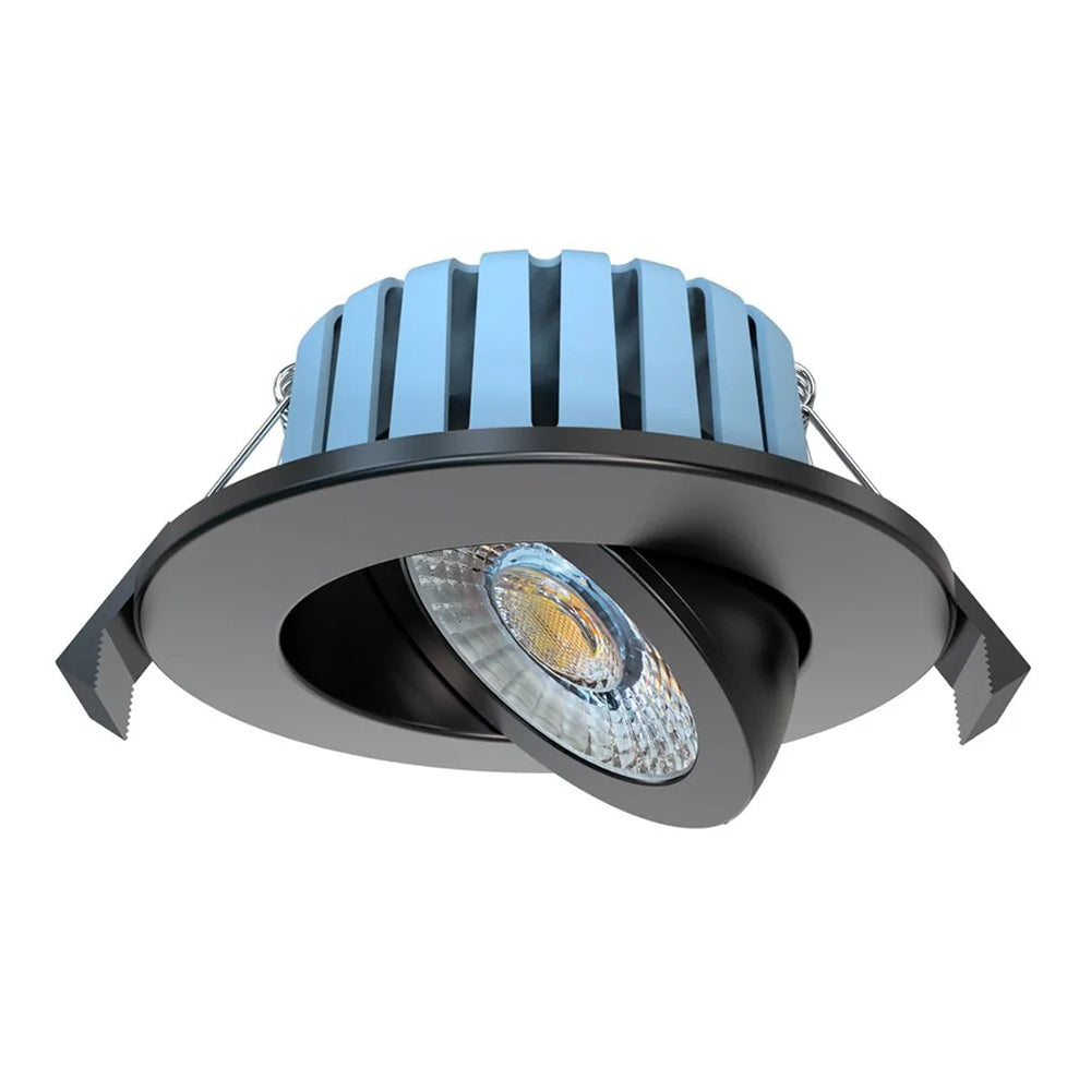 EDEN | Tri-Colour CCT | LED Tilt Adjustable Fire Rated Downlight | Dimmable 7W 700lm | IP65 | Black