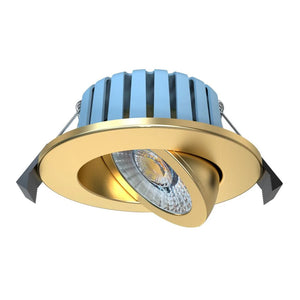 EDEN | Tri-Colour CCT | LED Tilt Adjustable Fire Rated Downlight | Dimmable 7W 700lm | IP65 | Polished Brass