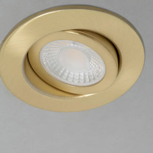 EDEN | Tri-Colour CCT | LED Tilt Adjustable Fire Rated Downlight | Dimmable 7W 700lm | IP65 | Polished Brass