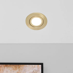 EDEN | Tri-Colour CCT | LED Tilt Adjustable Fire Rated Downlight | Dimmable 7W 700lm | IP65 | Polished Brass