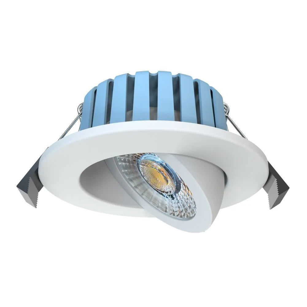 EDEN | Tri-Colour CCT | LED Tilt Adjustable Fire Rated Downlight | Dimmable 7W 700lm | IP65 | White