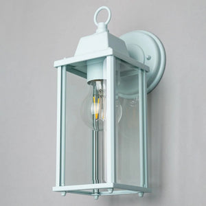 CERES | Outdoor Down Box Glass Wall Porch Lantern Light | E27 | IP23 | Blue