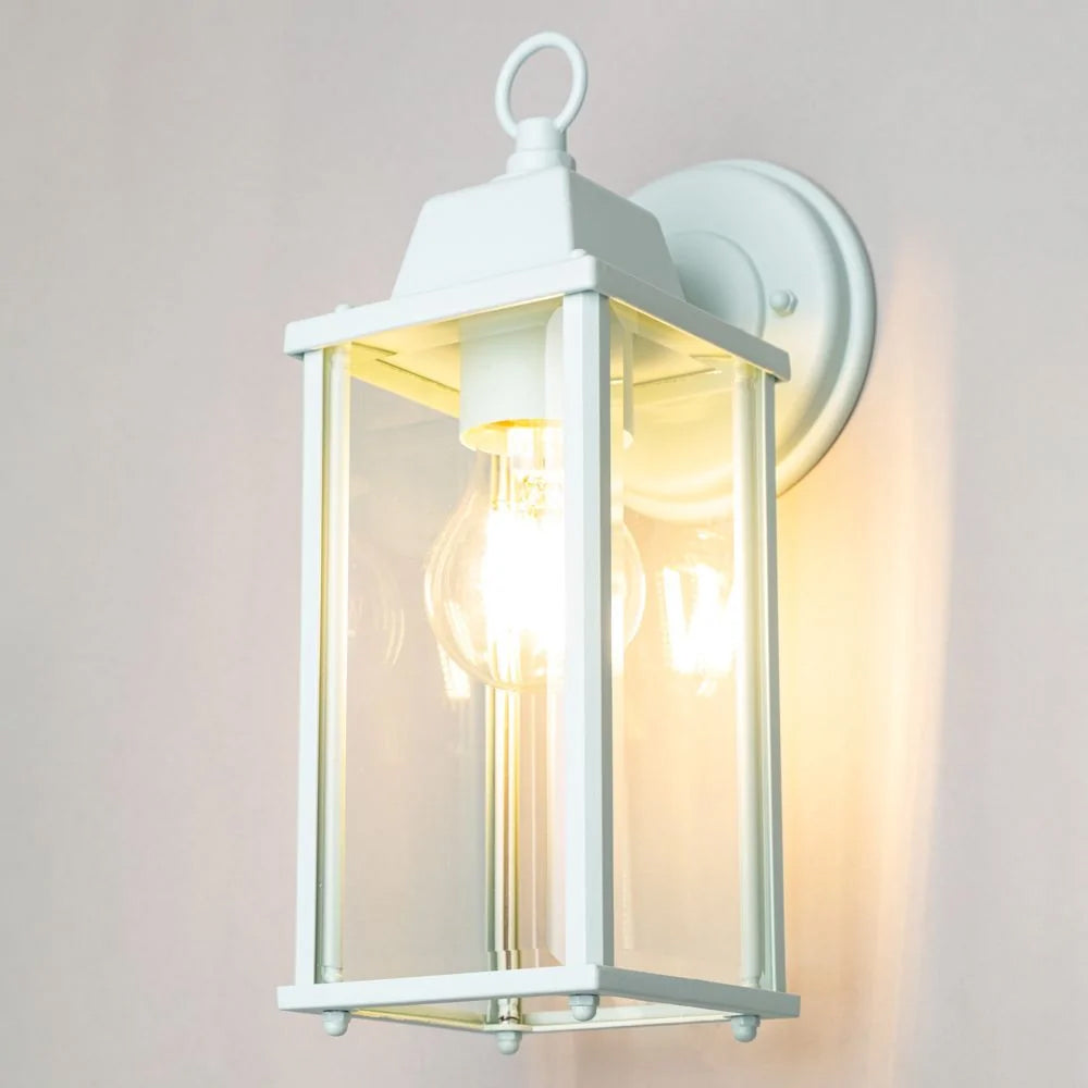 CERES | Outdoor Down Box Glass Wall Porch Lantern Light | E27 | IP23 | Blue