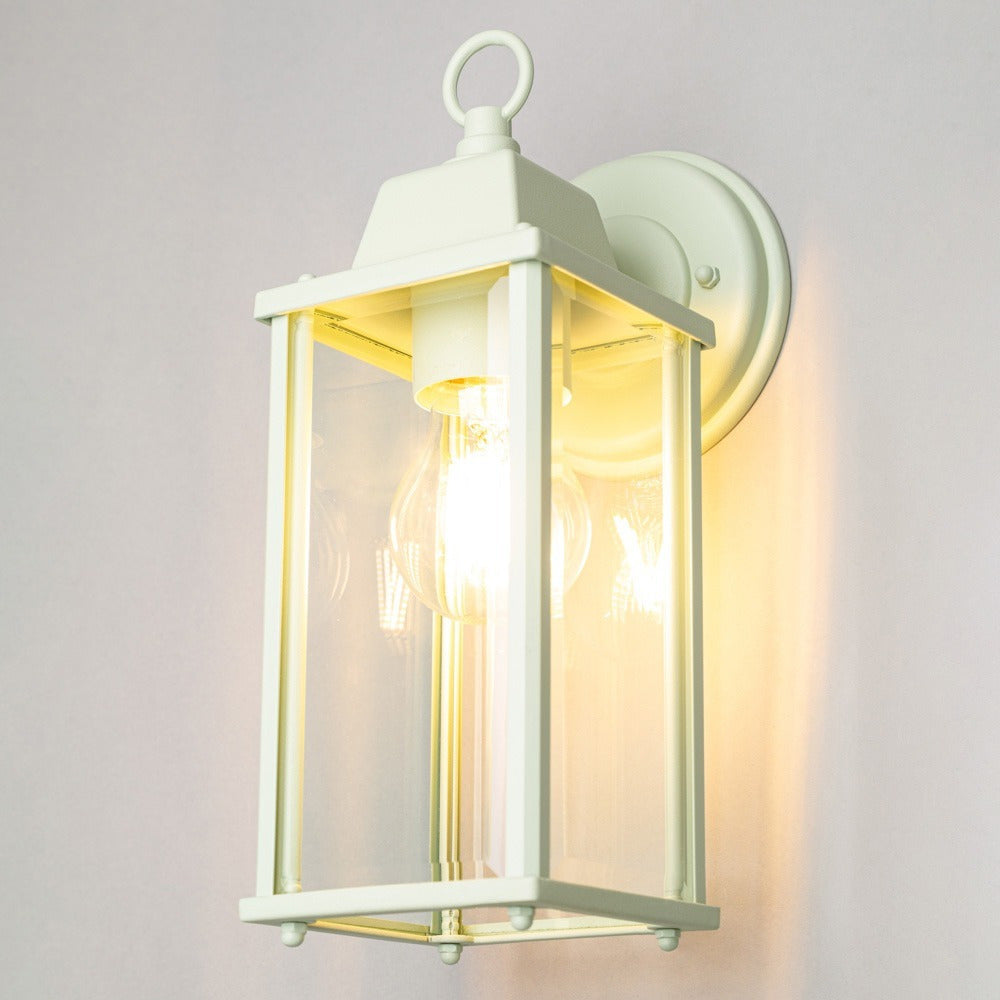 CERES | Outdoor Down Box Glass Wall Porch Lantern Light | E27 | IP23 | Mint Green