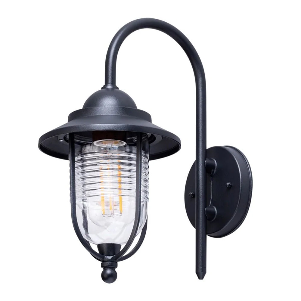 Outdoor Fisherman Vintage Nautical Lantern Wall Porch Light | E27 | IP44 | Black