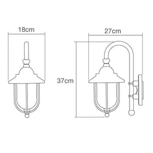 Outdoor Fisherman Vintage Nautical Lantern Wall Porch Light | E27 | IP44 | Black