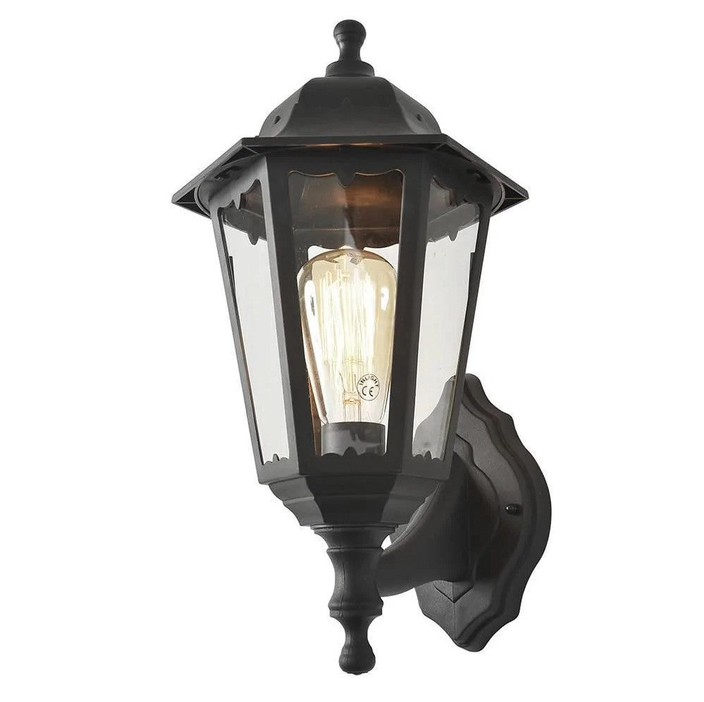 Up or Down Outdoor Wall Porch Lantern Light | E27 | IP44 | Black