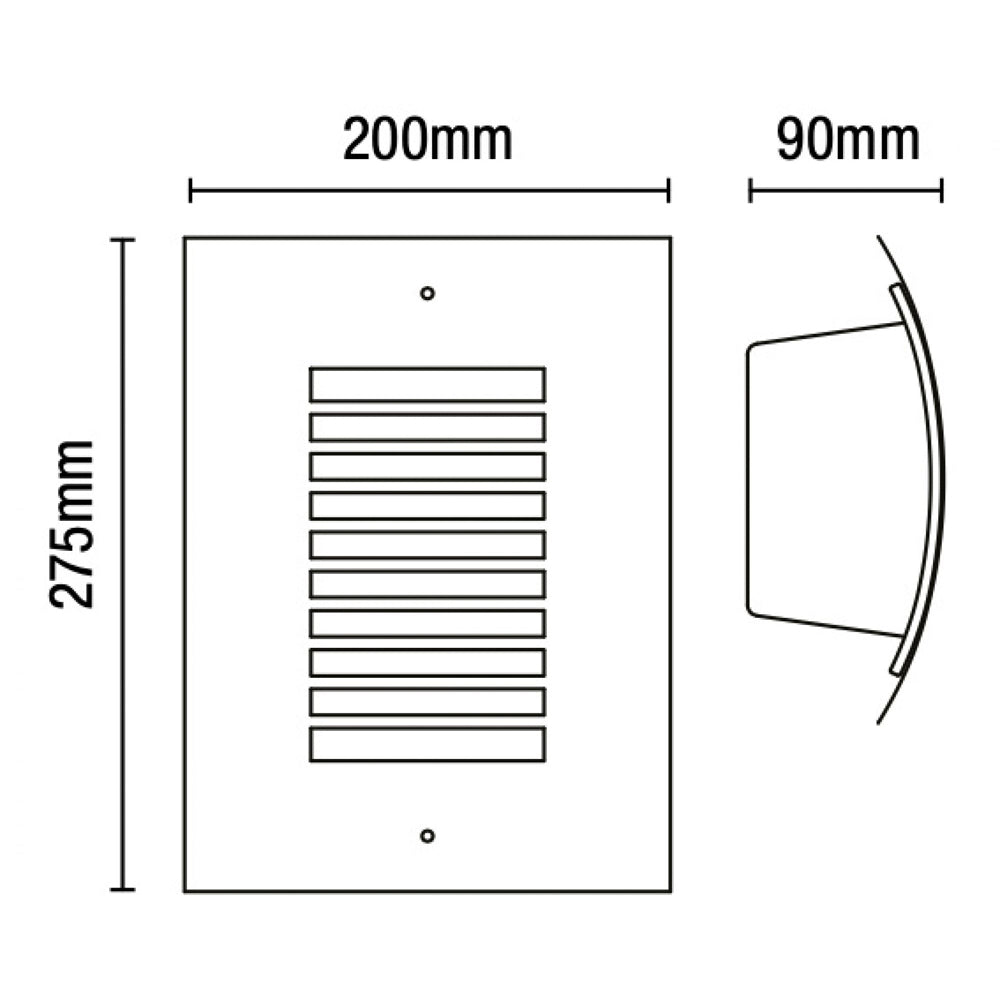 SIGMA | Outdoor Half Box Wall Porch Lantern Light | E27 LED | IP44 | Stainless Steel | 4000K Neutral White