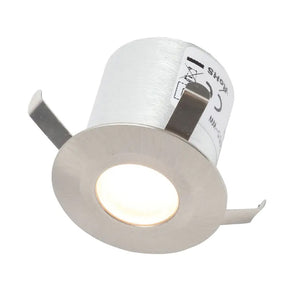 OHIO | Outdoor Recessed Circular Deck Light | LED 0.5W | IP65 | 3000K Warm White | Brushed Steel