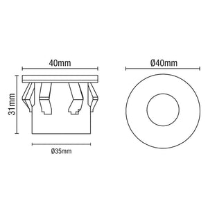 OHIO | Kitchen / Bathroom Recessed Plinth Kickboard Light | LED 0.5W | IP65 | 3000K Warm White | Brushed Steel