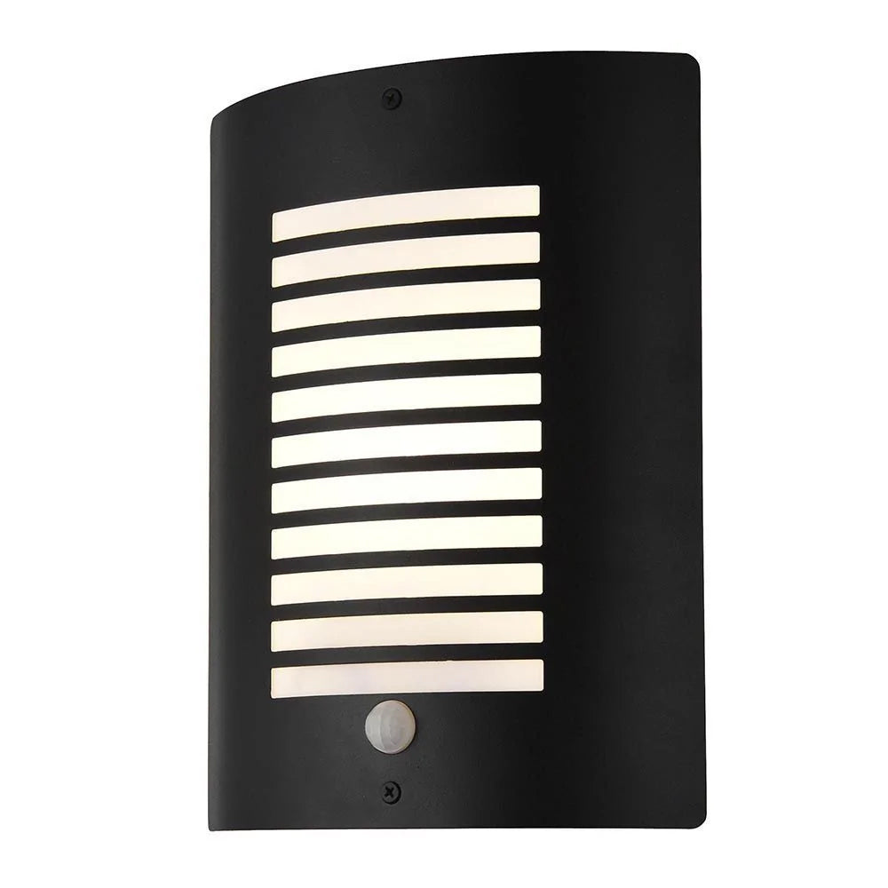 SIGMA | Outdoor Half Box Wall Porch Lantern Light | E27 | IP44 | Black | PIR Motion Sensor