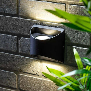 MANU | Outdoor Curved Up Down Wall Light Fitting | 8W LED | 4000K Neutral White | IP54 | Black