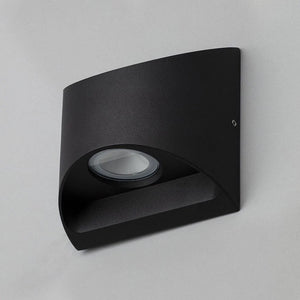 MANU | Outdoor Curved Up Down Wall Light Fitting | 8W LED | 4000K Neutral White | IP54 | Black