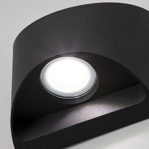 MANU | Outdoor Curved Up Down Wall Light Fitting | 8W LED | 4000K Neutral White | IP54 | Black